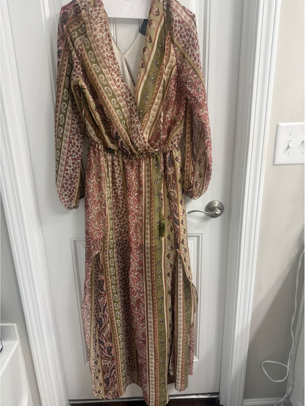 Hudson Gray Bohemian Style Long Sleeve Maxi Dress Small